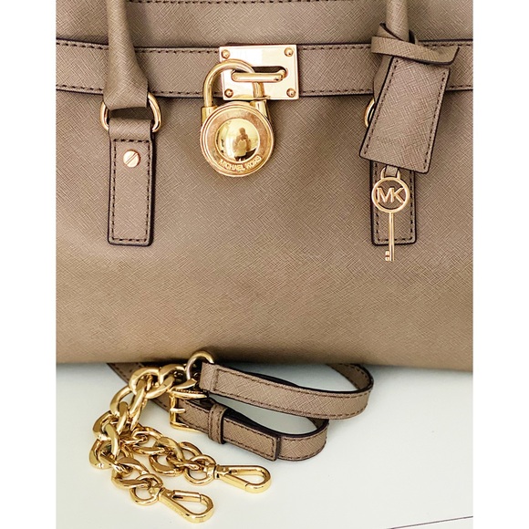 Michael Kors Hamilton NWOT Dune satchel Crossbody - Picture 3 of 13